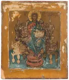 Russisch, um 1800 by Thronender Christus Pantokrator, tempera, offered Dec 2020