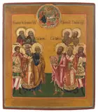 Russisch, 19.Jh by Grosse Heiligenikone, tempera, offered Dec 2020