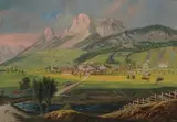 Zugeschrieben Boltigen im Simmental by Bleuler, Johann Heinrich Ii., gouache, sold Dec 2020