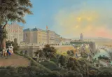 Bundespalast in Bern / bei Louis Bleuler in Schloss Laufen, Schaffhausen by Johann Ludwig Bleuler, gouache, sold Dec 2020
