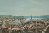 Vûe de Zurich depuis l'Eglise de St. Pierre by Heinrich Siegfried, aquatint, sold Dec 2020
