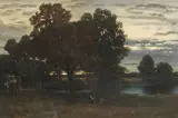 Landschaft an der Limmat", 1873 by Adolf Stäbli, oil on canvas, sold Dec 2020