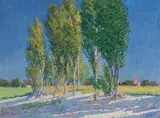 Ostwind auf der Reichenau", 1906 by Carl Montag, oil on canvas, sold Dec 2020
