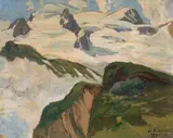 Landschaftsstudie beim Trübsee, 1935 by Hans Beat Wieland, oil on board, sold Dec 2020