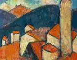 Levi mit Les Aiuilles de Barella / Korsika", 1952 by Carl Walter Liner, oil on board, sold Dec 2020
