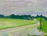 Uetikon / Pfannenstil", 1975 by Albert Pfister, oil on canvas, sold Dec 2020