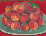 Vo eusem Pfirsichbaum", 1974 by Karl Landolt, oil on canvas, sold Dec 2020