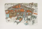 Gaden in Laus by Alois Carigiet, 1982, color lithograph, sold Dec 2020
