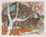 Stall von Stavons by Alois Carigiet, 1974, color lithograph, sold Dec 2020