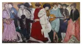Entertainers Standing by James R. Stewart, Oil painting, sold Sep 2026