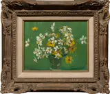 Still Life with Daisies by Paul Longenecker, oil on board, sold Nov 2022