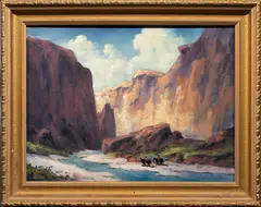 Untitled by Heinie Hartwig, oil on masonite, sold Nov 2022