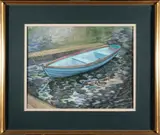 Boat on a Pont by Jane A. Brown, 1993, watercolor on paper, sold Nov 2022