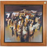 Untitled (Abstract) by Paco Gorospie, oil on canvas, sold Nov 2022