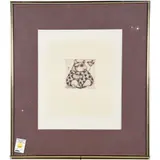 Untitled by Carol Jablonsky, etching with embossing, sold Nov 2022