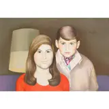Untitled (Portrait of Siblings) by Tam Austria, 1970, oil on canvas board, sold Nov 2022