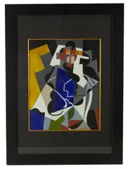 abstract of seated woman by Juan Gris, oil on canvas, sold Dec 2025