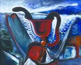 Untitled by Neil Meitzler ''Chalice Seascape'', Oil on Canvas Framed 16''x20'', sold Feb 2024