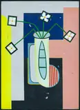 Untitled by Porter A. Lewis, Acrylic on Canvas Framed 30''x22'' - Some scattered paint flaking, sold Feb 2024