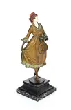 Lady with hat by Hans Keck, bronze and ivory, sold Sep 2024