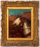 Portrait of a Horse by Carl Kahler, circa 1900, Oil on Canvas, sold Aug 2024