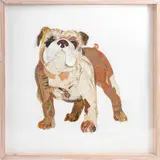 Bulldog Standing by Peter Clark, 2008, Collage, sold Aug 2024