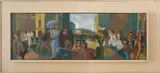 Place Venditoire" [Vendor Square] by Yves Alix, 1935, Gouache on Paper, sold Aug 2024