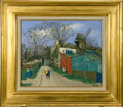 Untitled by Alphonse Quizet, oil on masonite, sold Sep 2025