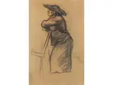 Blick auf Einen Ritter in Rüstung by Albin Egger-Lienz, 1868 Stribach & Lienz – 1926 Rentsch, charcoal, sold Dec 2023