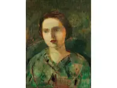 Portrait Einer Jungen Frau by Virgilio Guidi, oil on canvas, offered Dec 2025