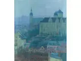 Blick auf die Stadt Zschopau im Mondlicht by Charles Johann Palmié, oil on canvas, sold Mar 2019