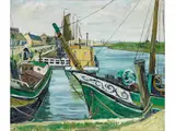 Holländischer Hafen by Arnold Balwé, oil on canvas, offered Dec 2024