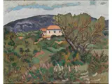 Mediterrane Landschaft by Alcide Le Beau, oil on board, offered Jun 2023