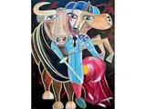 Le Minotaure et le Centaure by Thierry Seguret „Lassegue“, acrylic, sold Jun 2023