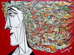 Cheveux aux Vent by Thierry Seguret „Lassegue“, acrylic, sold Dec 2023