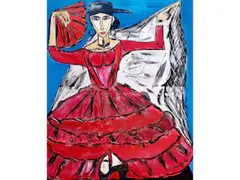 La Danseuse de Flamenco by Thierry Seguret „Lassegue“, acrylic, sold Dec 2023