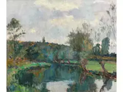 Iton (eure) by Albert Lebourg, oil on canvas, offered Mar 2026