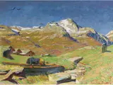 Frühling in den Alpen by Erich Erler, oil on canvas, sold Dec 2024