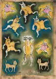 Jttis by Hans Krüsi, 1984, mixed media, sold Dec 2020