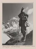 Gemsjäger mit Piz Roseg by Albert Steiner, photograph, sold Dec 2020