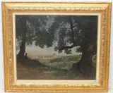 Blick von einer Anhöhe auf Rom, 1870 by Jean Louis Auguste de Beaumont, oil on canvas, sold Dec 2020