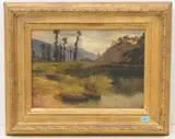 Vue à Sierre en Valais by Charles Louis Guigon, oil, sold Dec 2020