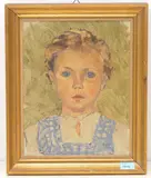 Bildnis eines Mädchens mit blauen Augen und blondem Haar by Fritz Hug, oil on board, sold Dec 2020
