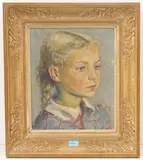 Portrait von Liselotte Ackermann by Fritz Hug, oil on canvas, sold Dec 2020