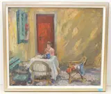 Frühstückstisch", 1934 by Alfred Marxer, oil on canvas, offered Dec 2020