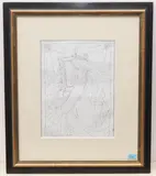 Mutter und Kind vor Spiegel by Emile Chambon, 1989, ink, offered Dec 2020