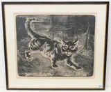 Schreitende Katze by Hans Erni, 1955, lithograph, sold Dec 2020