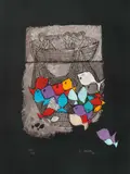 Fischfang by Rudolf Mirer, 1992, color lithograph, sold Dec 2020