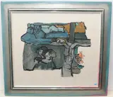 Kreuz Christi by Rudolf Mirer, 1986, color lithograph, sold Dec 2020