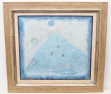 Blaue Pyramide by Hans Rudolf Strupler, mixed media, sold Dec 2020